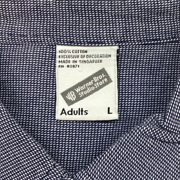 Vintage Warner Bros. Studios Looney Tunes Embroidered Button Up Men's Size Large - Picture 3 of 8